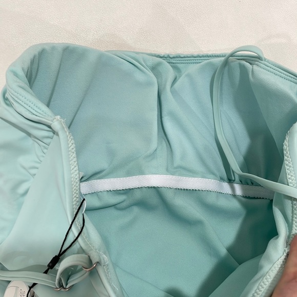 NWT XXL bikini lab sea foam mint swimsuit full cover double square pad shelf bra - Picture 6 of 10